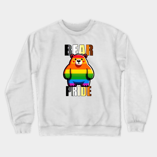 LGBTQIA+ Bear Pride Rainbow Crewneck Sweatshirt by Korey Watkins